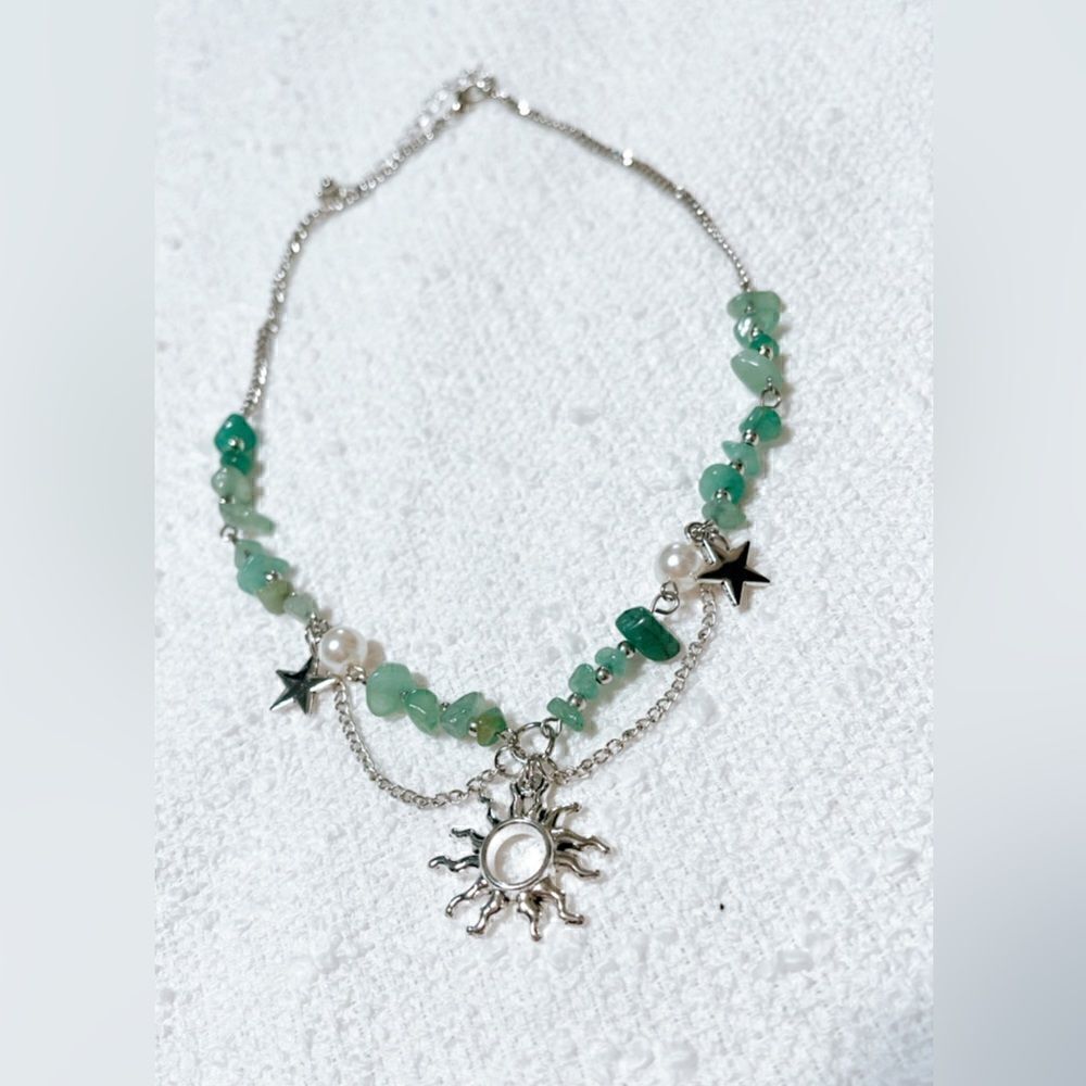 Beaded sun necklace M179 - Picture 3 of 4